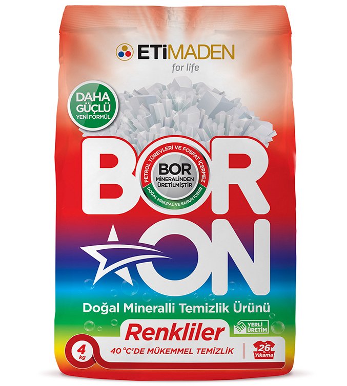 Boron Doğal Mineralli Toz Temizlik Ürünü 4 kg - Renkliler