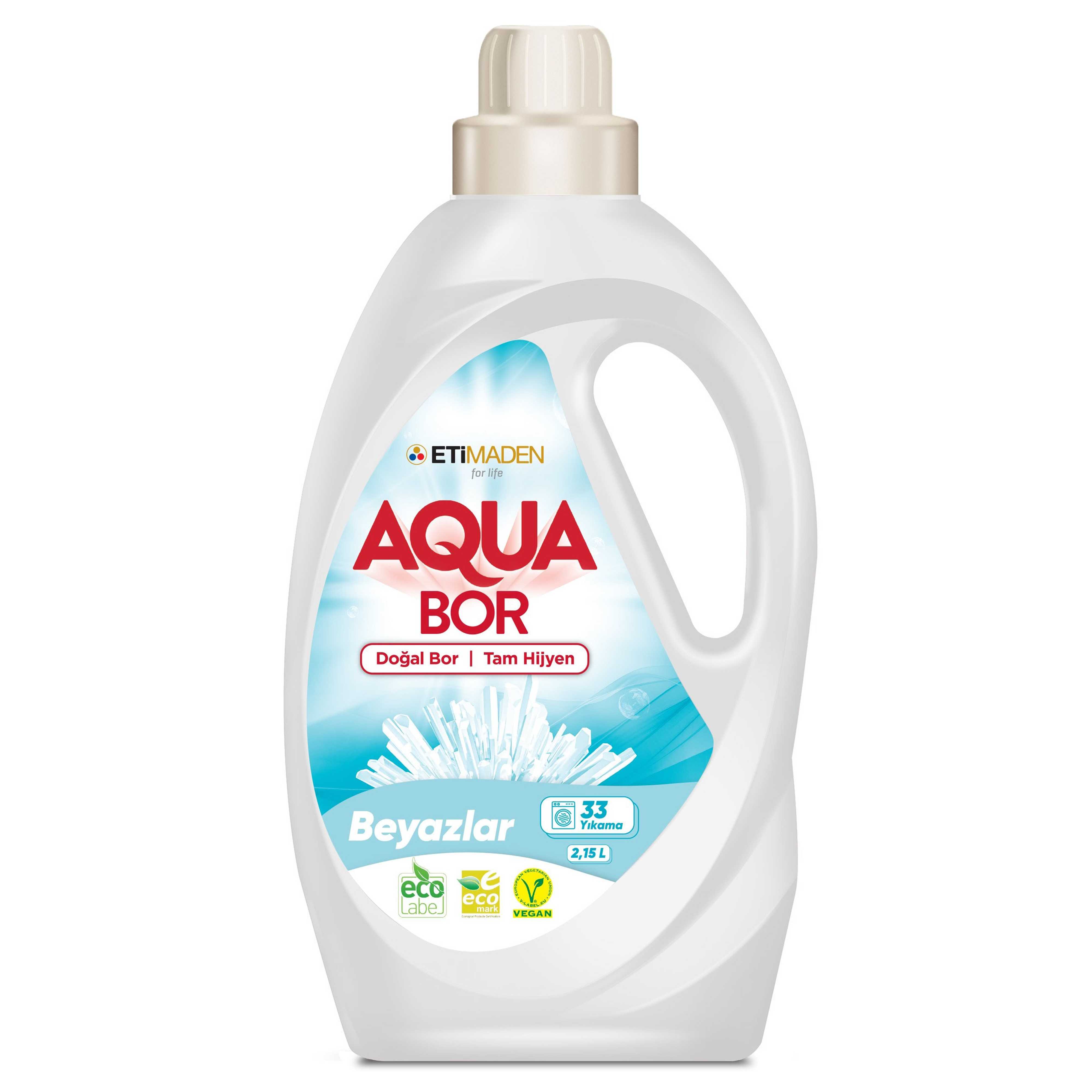 AquaBor Sıvı Çamaşır Deterjanı 2,15 lt - Beyazlar